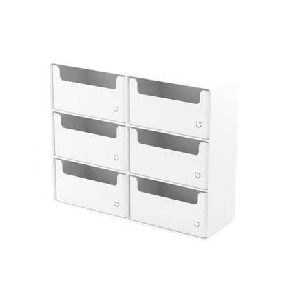 Patterned Series Stackable Drawer Storage Cabinet with Six Slots(Off-white)