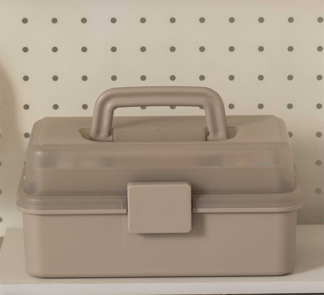 Three-Layer Foldable Tool Storage Box (L)(Khaki)