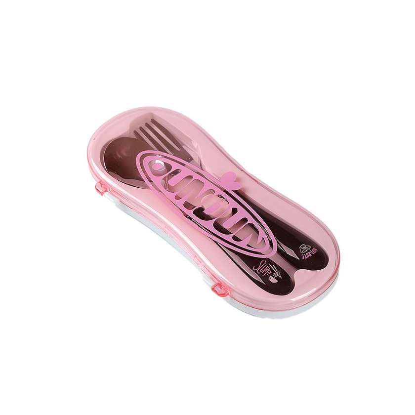Yummy Food Dundun Series Flatware Set (Fork & Spoon)(Pink)