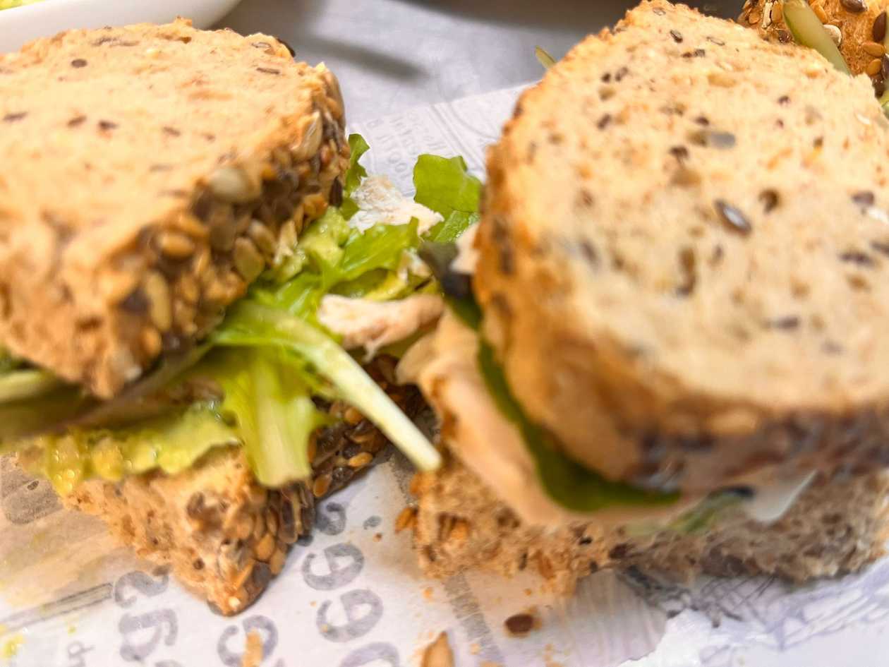 Chicken, Avocado, and Green Salad Sandwich