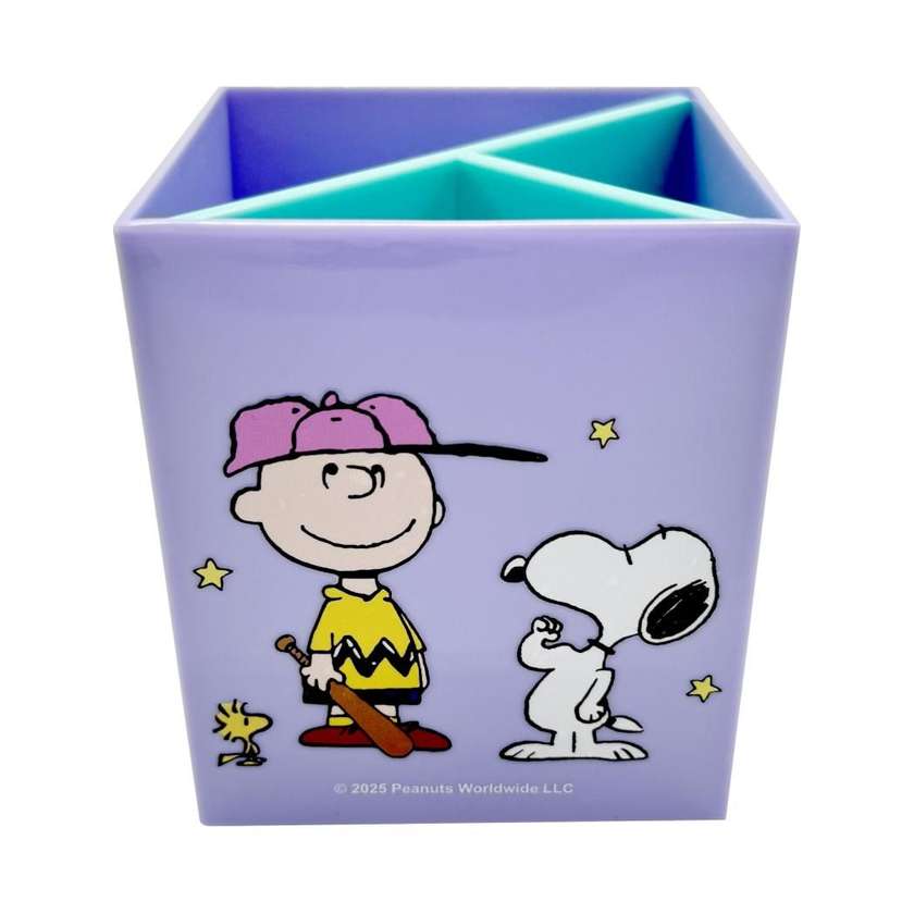 Snoopy Colorful Vintage Collection 3 Compartment Pen Holder (Purple)