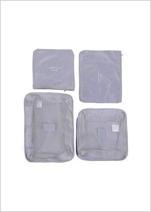 Foldable Travel Organizer Bag 4 Pack (Grey)