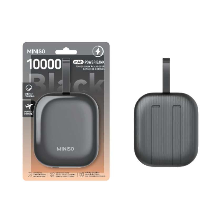 Mini Berry 10000mAh Power Bank with Cable Model: X-001(Black)