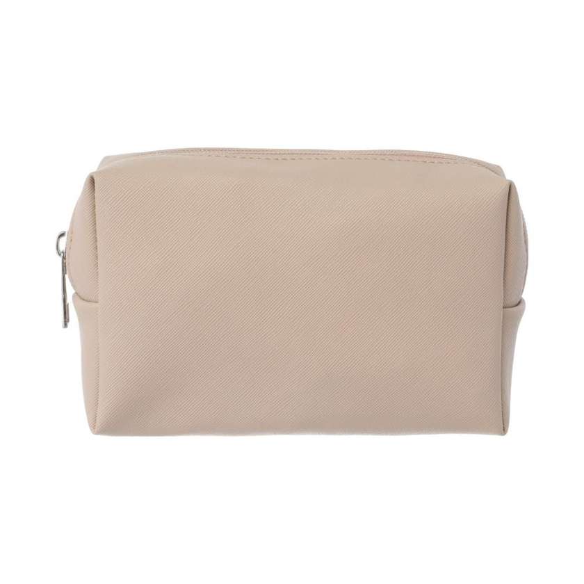 Basic Solid Color Small Square Cosmetic Bag(Off-White)