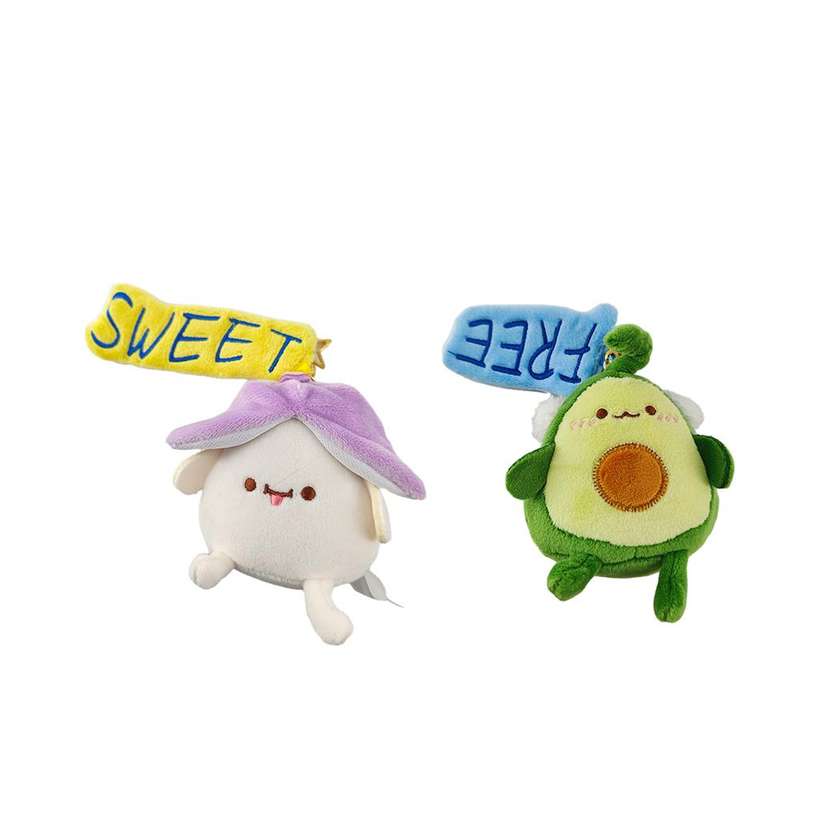 Vegetable & Fruit Series 3.5in. Plush Pendant (2 Assorted Models)(Avocado, Eggplant)