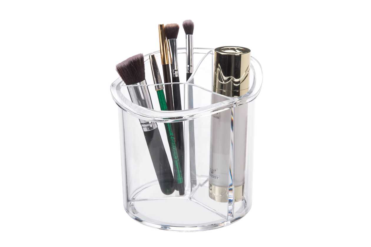 Transparent Series Three-Compartment Makeup Organizer