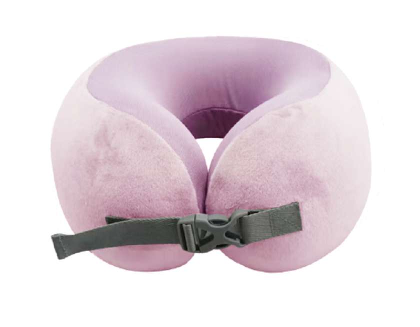 Adjustable Solid Color Memory Foam Neck Pillow(Pink)
