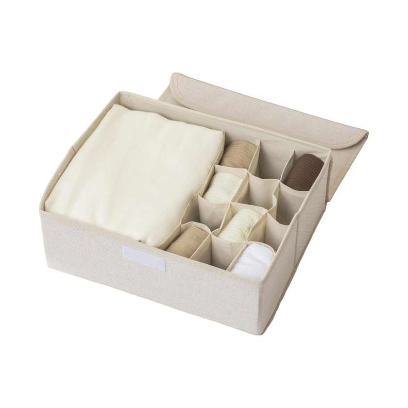 Faux Flax 13 Compartments Organizer (Beige)