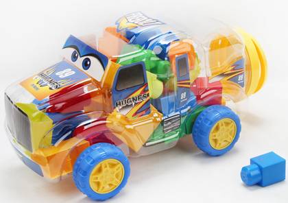 Big Building Blocks - Cartoon Retro Car (Blue)