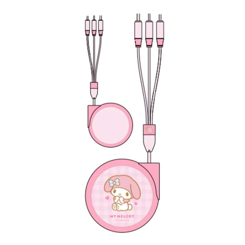 My Melody 3-in-1 Retractable Charging Cable