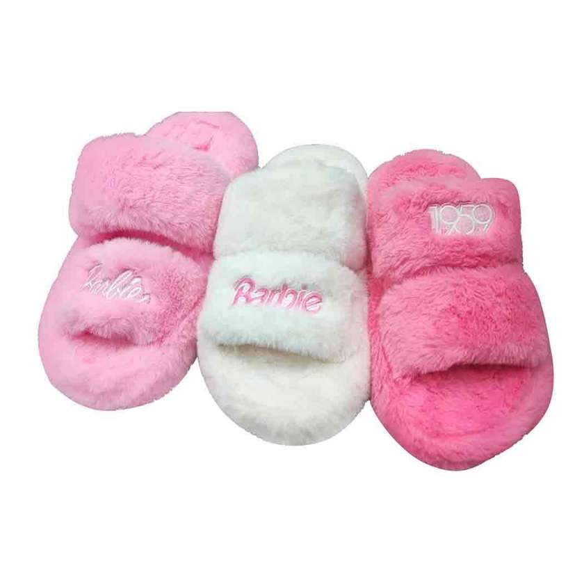 Fancy Barbie Collection Plush Slippers (Pink, 40-41)
