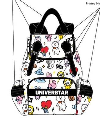 BT21 Collection Printed Backpack (White)