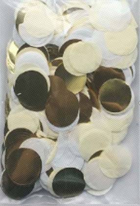 Circular Confetti - Diameter 2.5cm(Golden, White, Yellow)