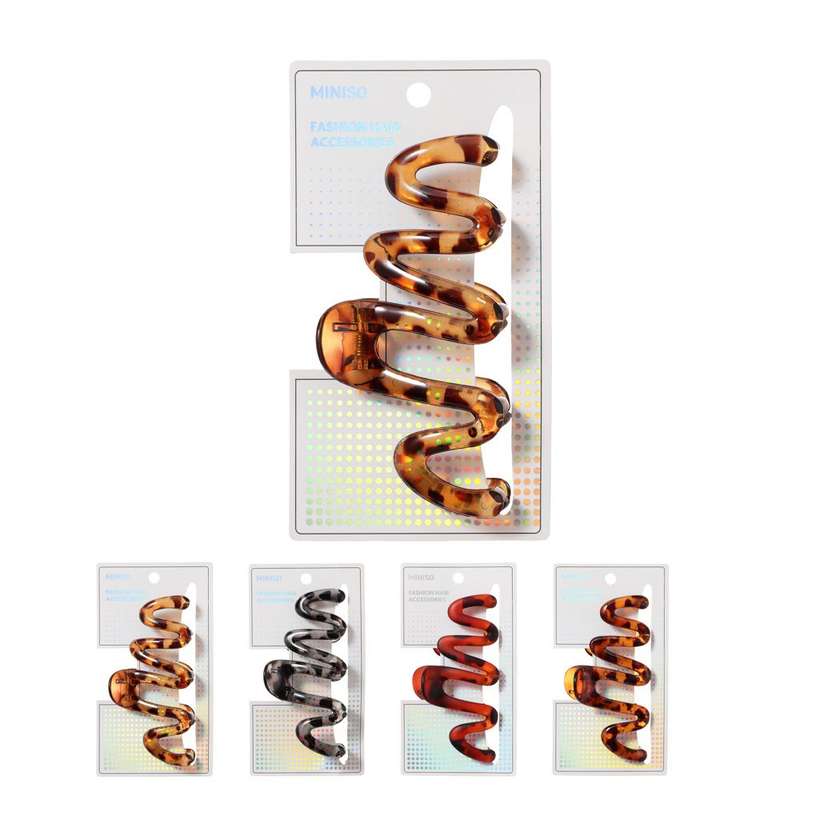 Wavy Leopard Print Hair Claw Clip