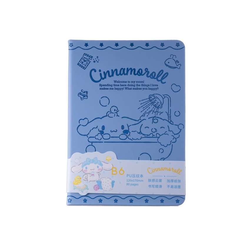 Sanrio characters Leisure Time Collection B6 PU Embossed Hardcover Book (80 Sheets, Cinnamoroll)