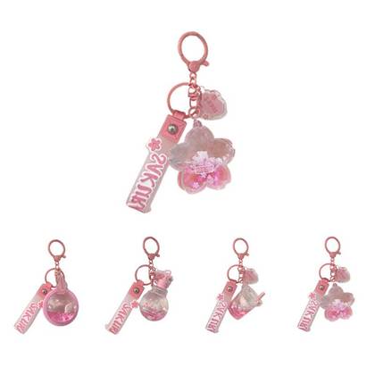 Sakura Bunny Liquid Keychain