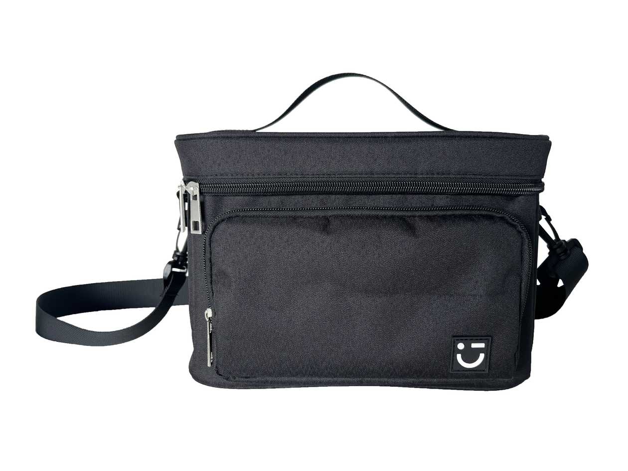 Solid Color Large Capacity Crossbody Lunch Bag (Black)