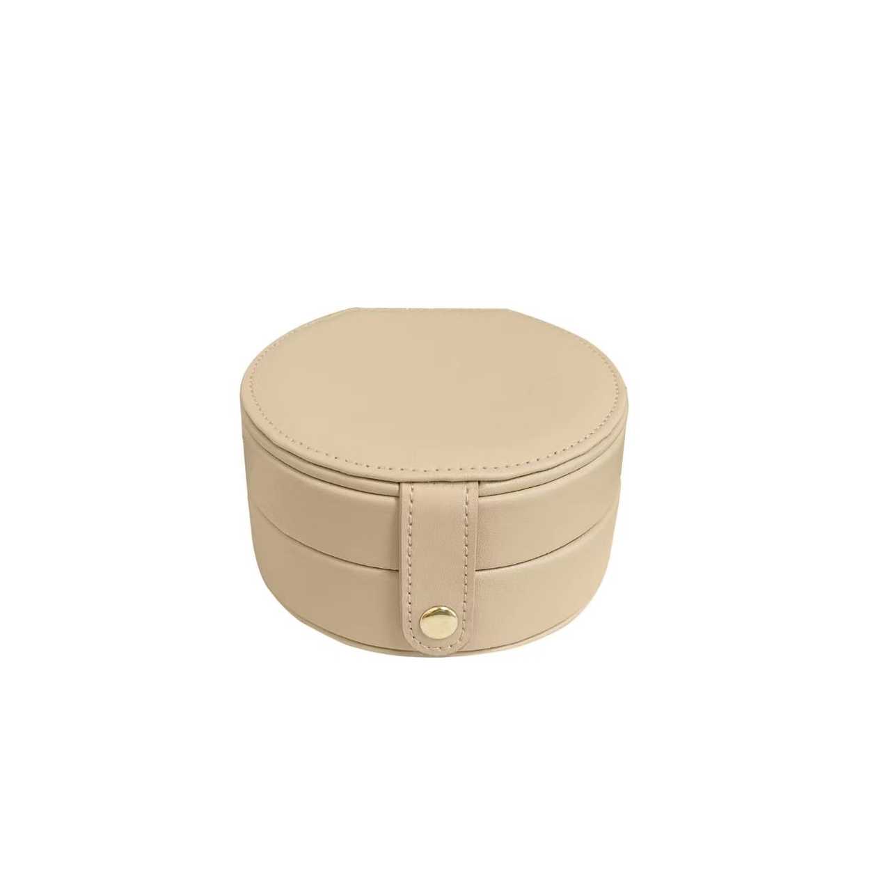 Round Double-Layer Jewelry Box(Apricot)