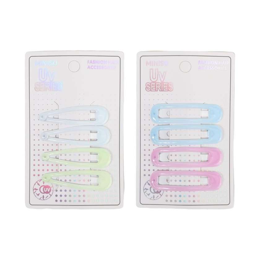 UV Color-Changing Series Minimalist Hair Clips (4 pcs)