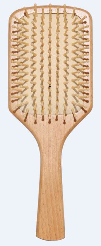 Harmony Series Large Paddle Wood-Bristled Cushion Massager Hairbrush