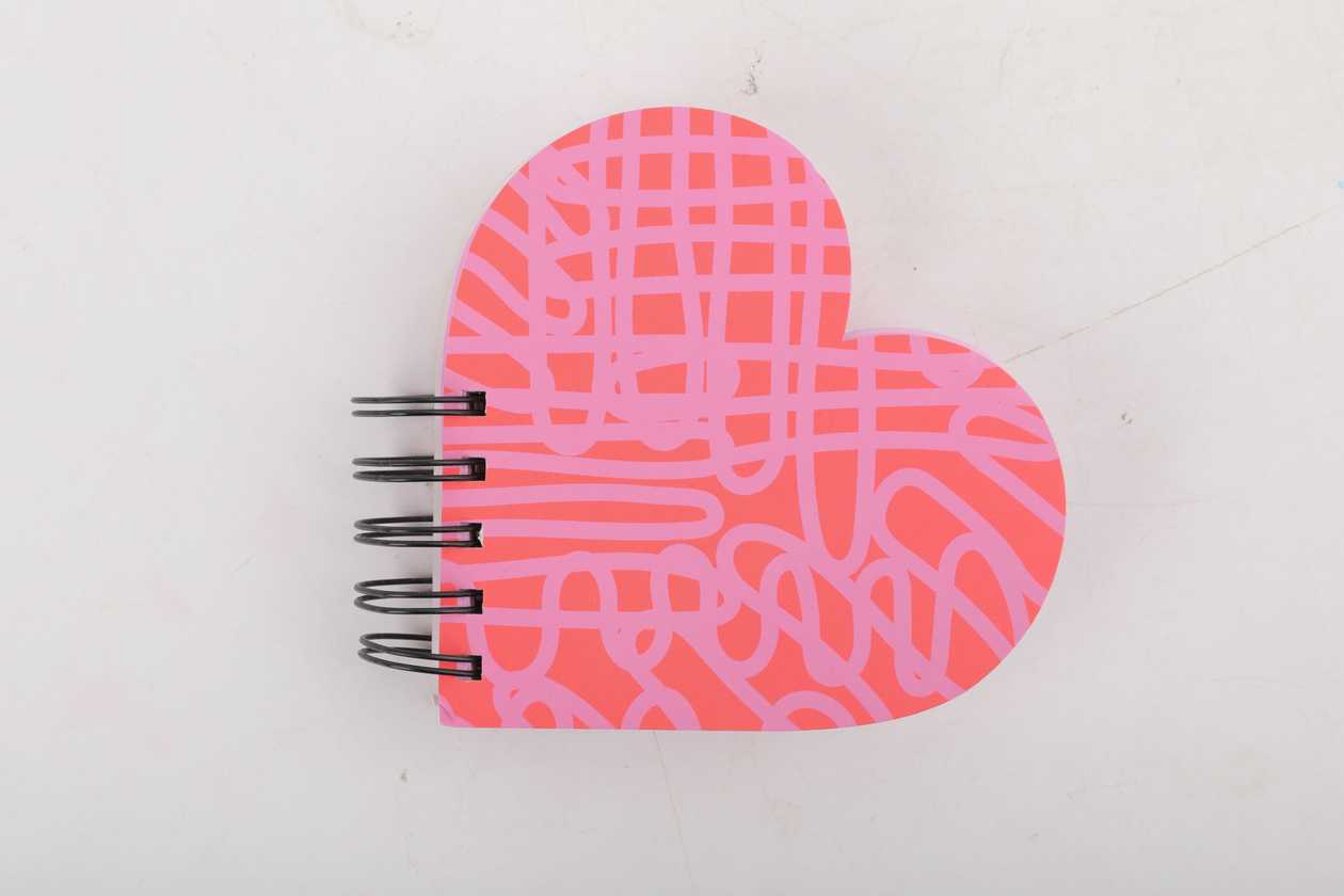 Black & White Collection 2.0 Heart Wire-bound Book (100 Sheets) (Pink Geometry)