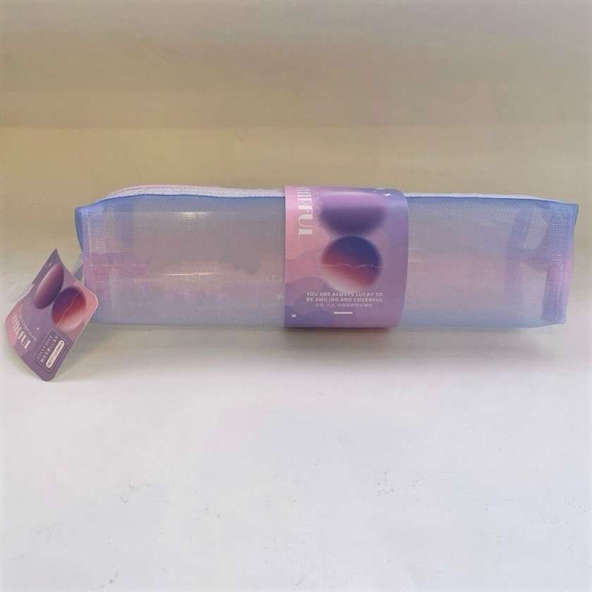 Quadrate Single-layer Mesh Stationery Case (Gradient Purple)