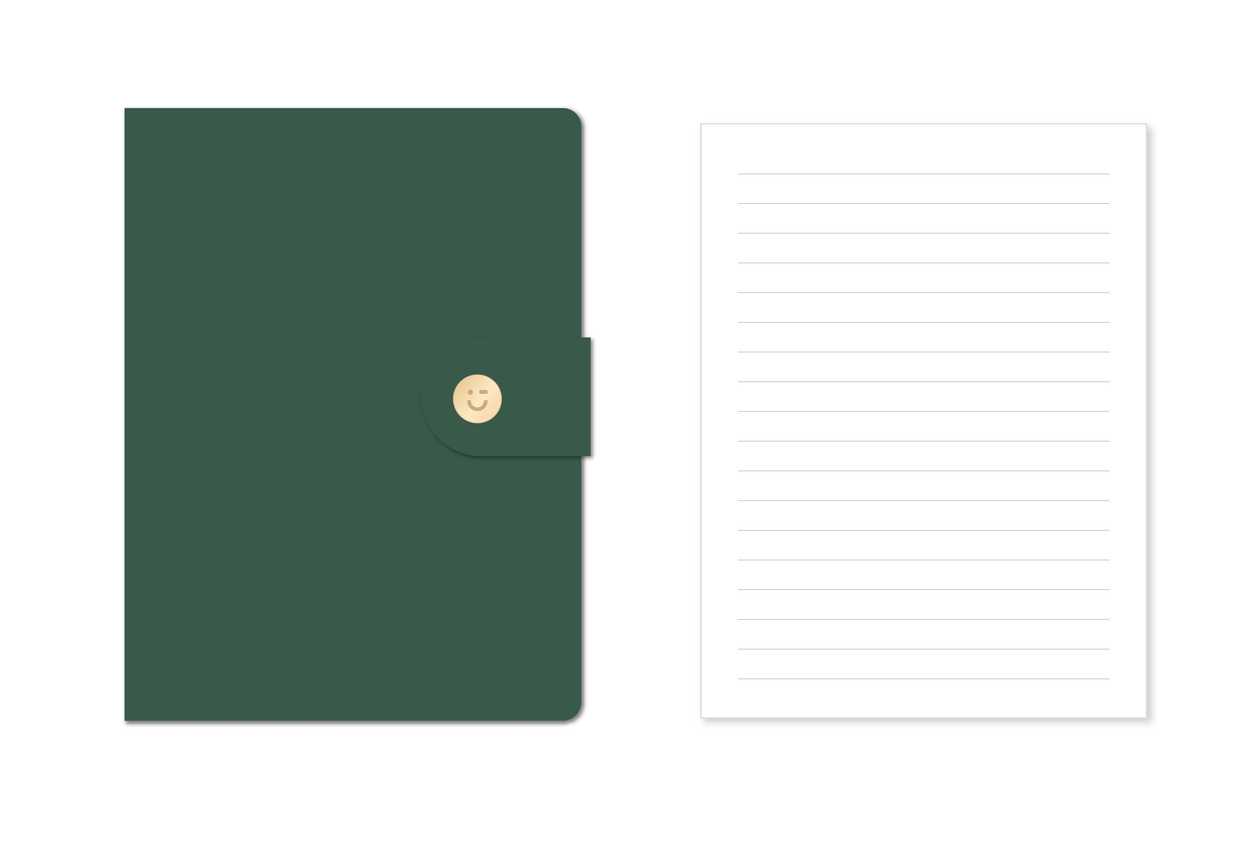 Minimalism Retro Collection B6 Leather Cover Snap Book (120 Sheets) (Blackish Green)