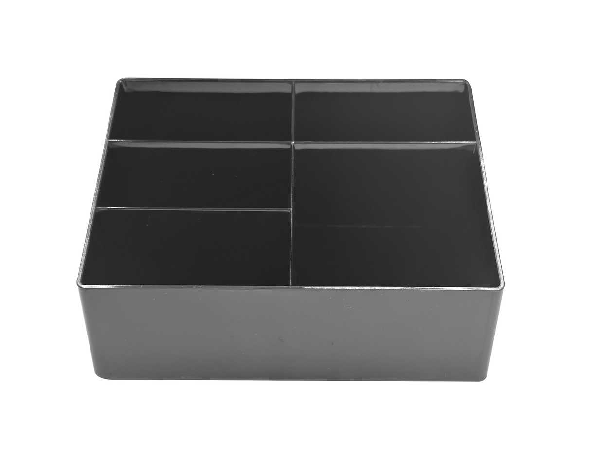 Black & White Collection Multi-Compartment Storage Box(Black)