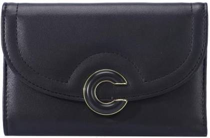 Womens Medium Flap Wallet(Black)