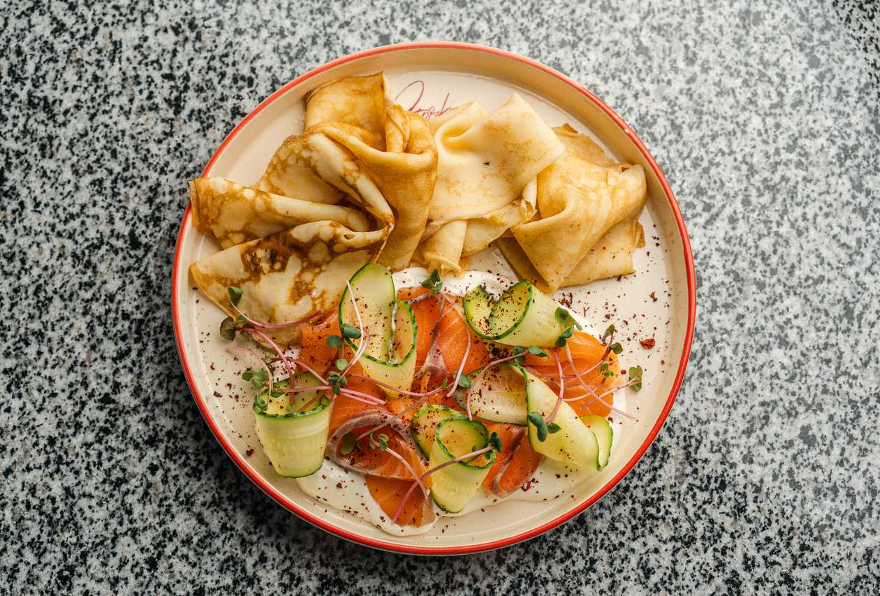 Pancakes with Salmon