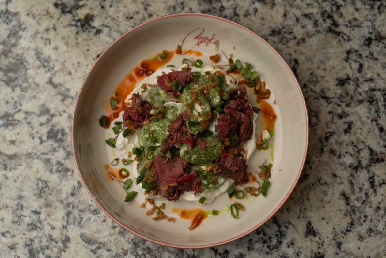 LAZY VARENIKY WITH ROAST BEEF