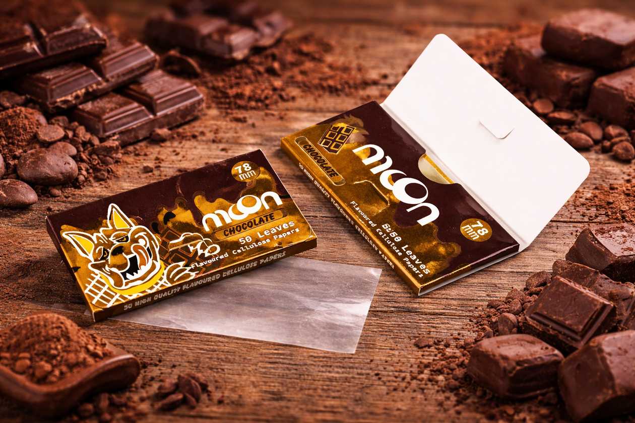 MOON Cellulose Papers 78mm Chocolate (Şokolad) – 50 Leaves (Şəffaf)