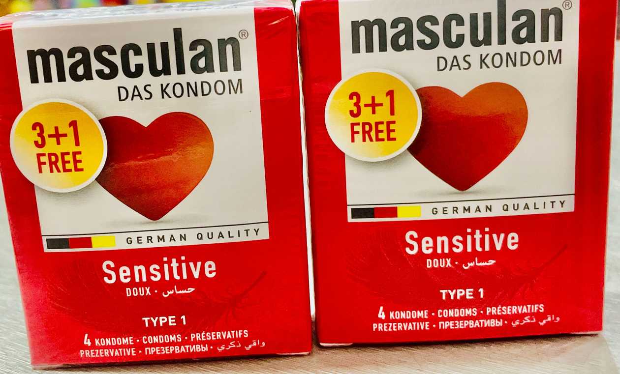 Masculan Sensitive Condoms.