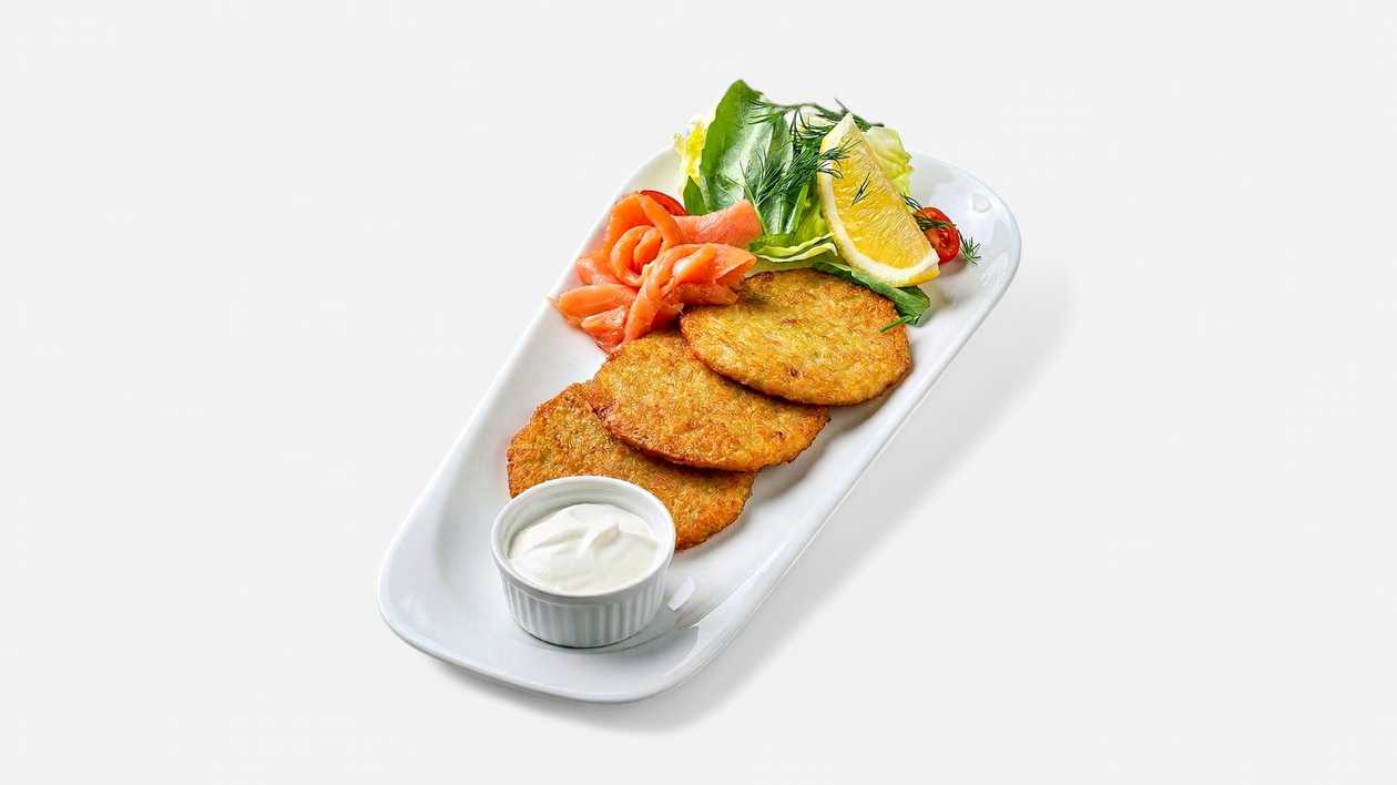 Potato Pancakes with Lightly Salted Salmon