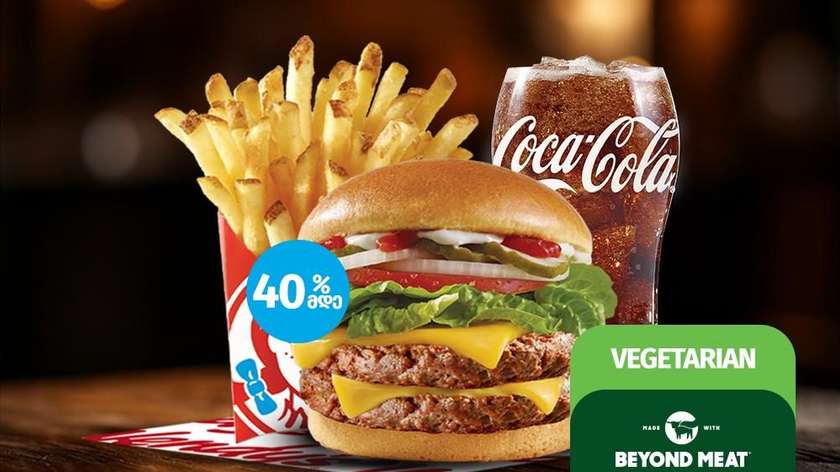 Double Wendy's  Plant Burger with Cheese Combo