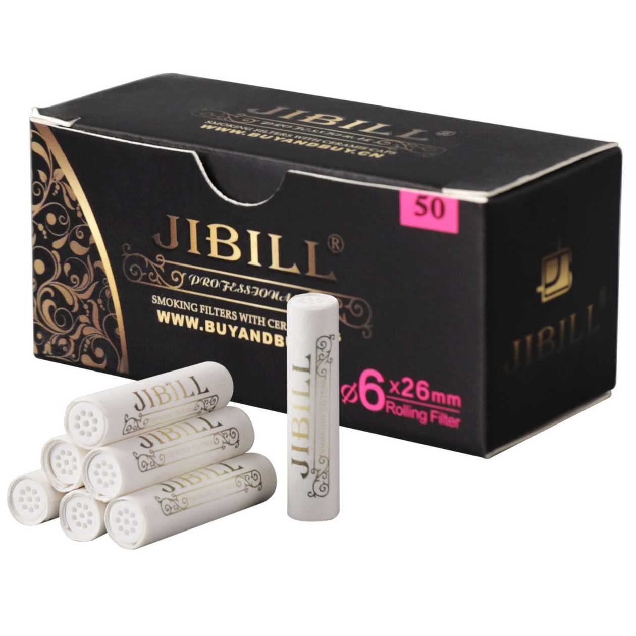 JIBILL 50 ədəd 6mm Aktiv Karbon Filtrlər (Keramika uclu) (PİPE ÜÇÜN)