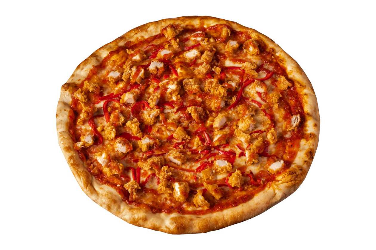 With crispy chicken