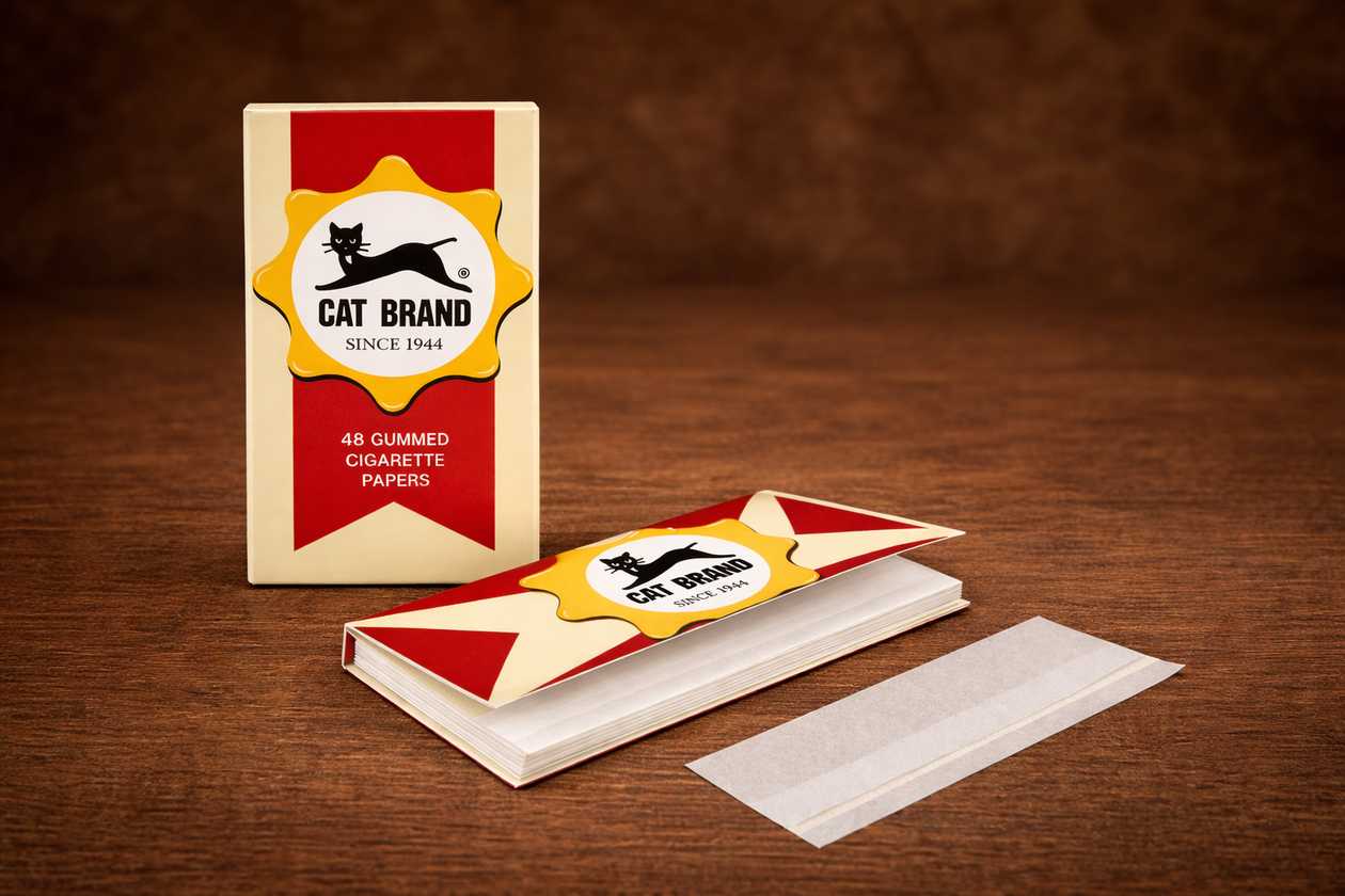 CAT Brand Since 1944 – 48 Gummed Cigarette Papers