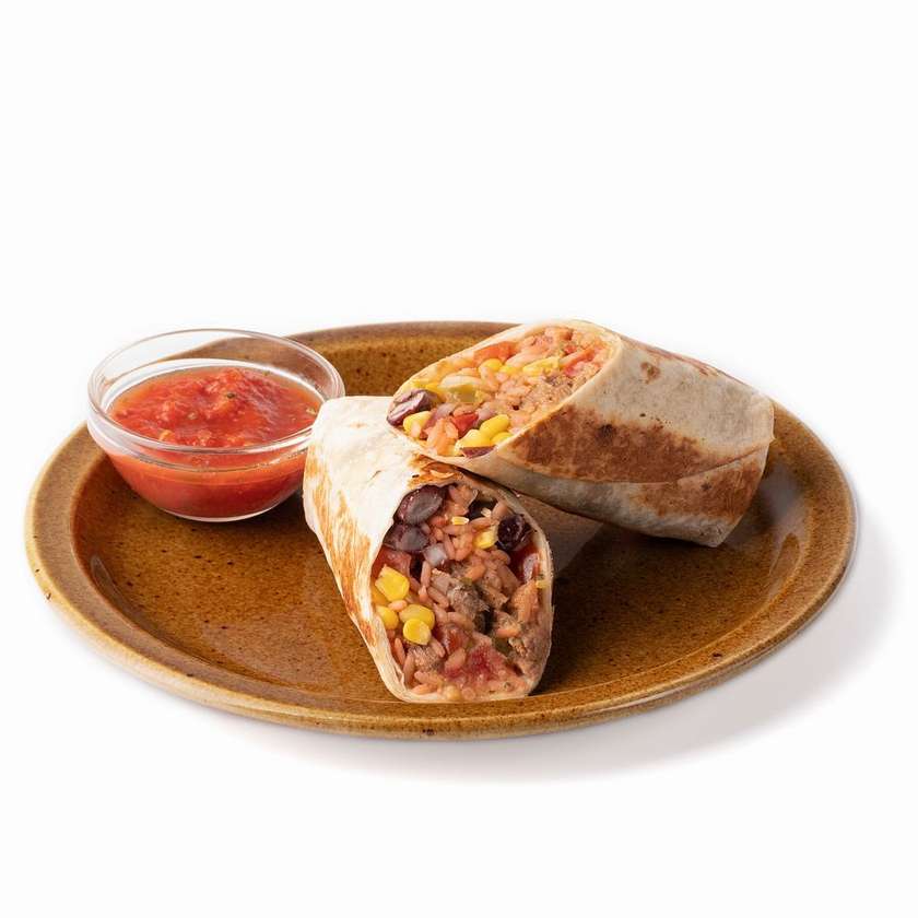 Veal Burrito with rice