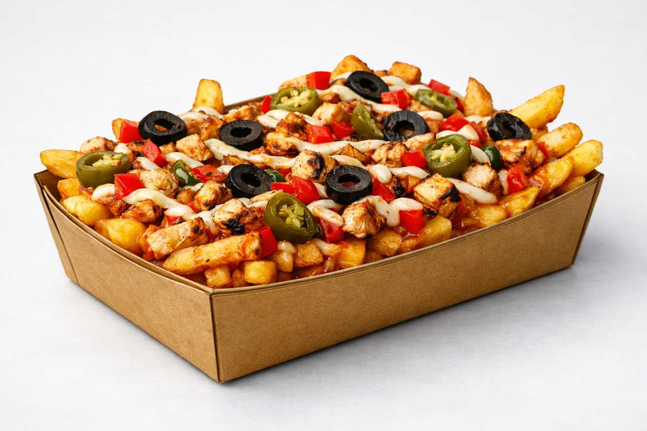 Fries in pizza sauce