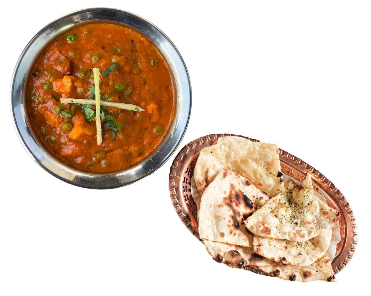 Matar Paneer  with Free Naan