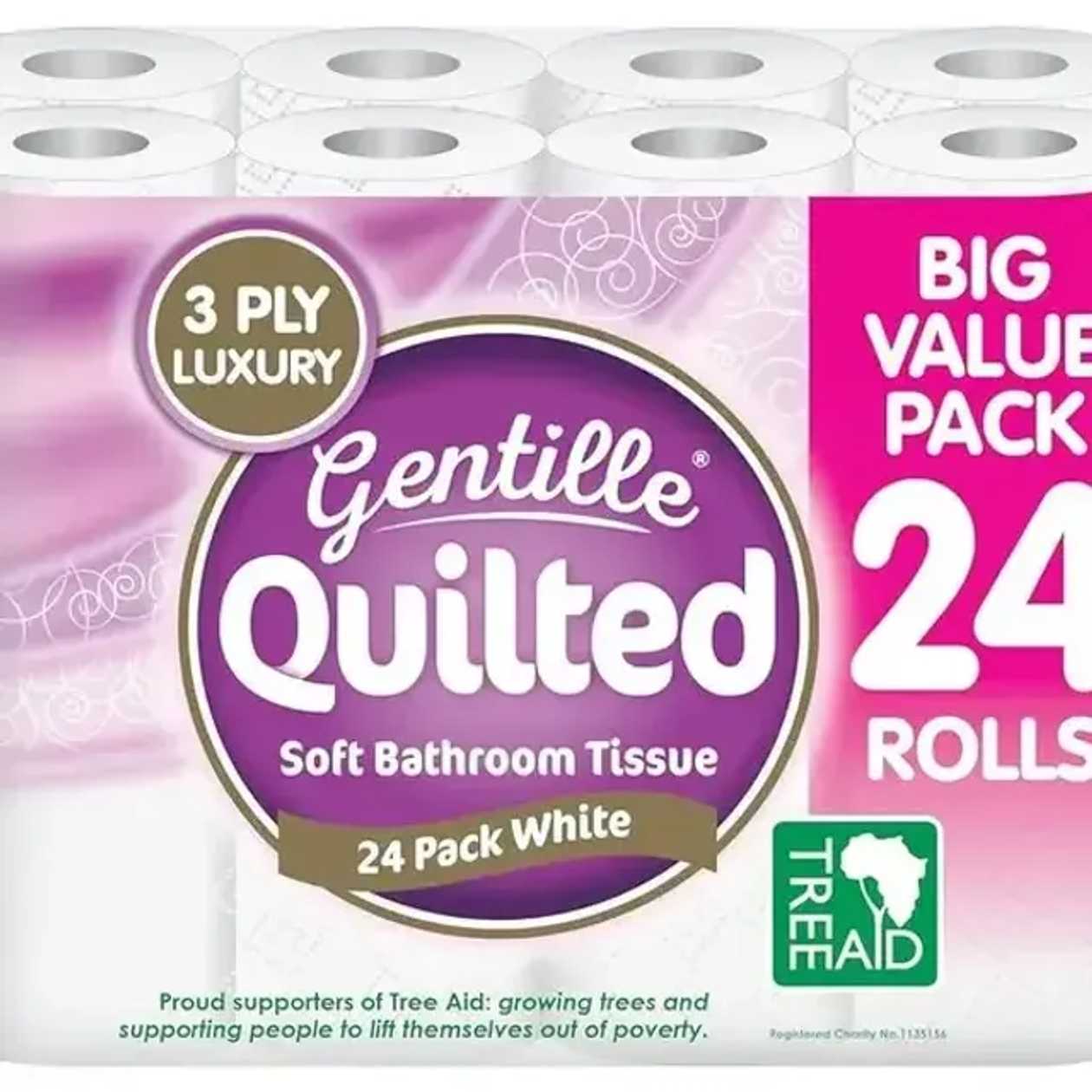 Gentille Quilted 3ply X24 Toilet Rolls