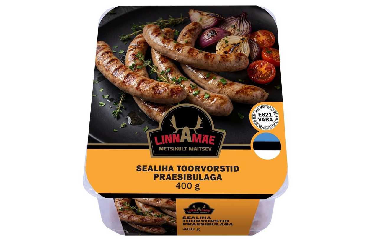Linnamäe Lihatööstus, sealiha toorvorstid praesibulaga, 400g (aegub peagi)