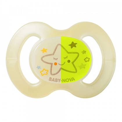 ბეიბი ნოვა - მატყუარა სილიკონის ღამის ფოსფორით  /0-6თვ/ 2227 #1