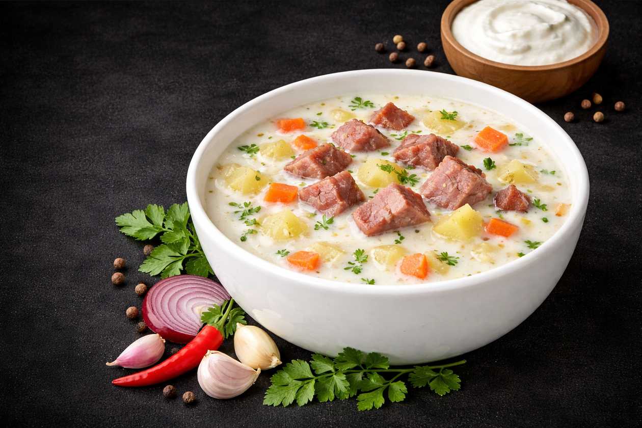 Transylvanian Soup with Smoked Ham Hock