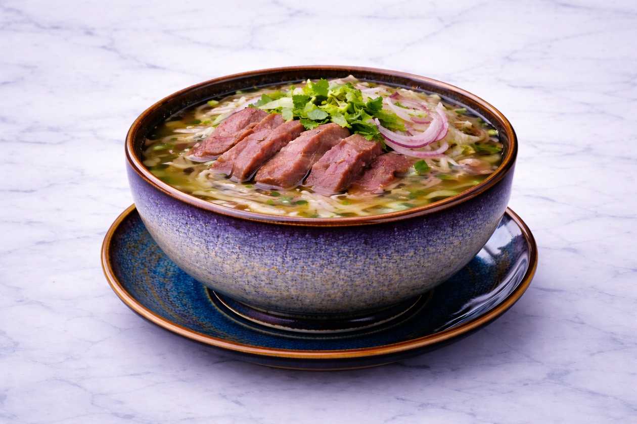 H019: Pho thai lan with stir-fried beef