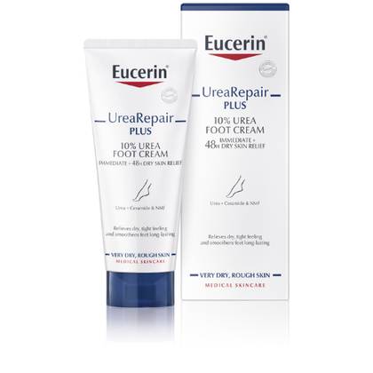 ეუცერინი - UreaRepair Plus 10% შარდოვანა ფეხის კრემი 48სთ ინტენსიური დამატენიანებელი მშრალი, გაუხეშებული კანის 100მლ 2206