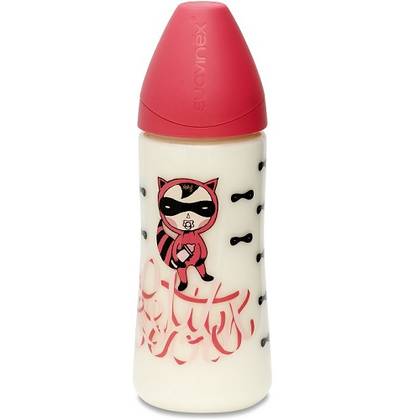 სუავინექსი - ბოთლი პლასტიკის სილიკონის ანატომ. საწ. ვარდისფერი /6თვ+/ 360მლ 0143