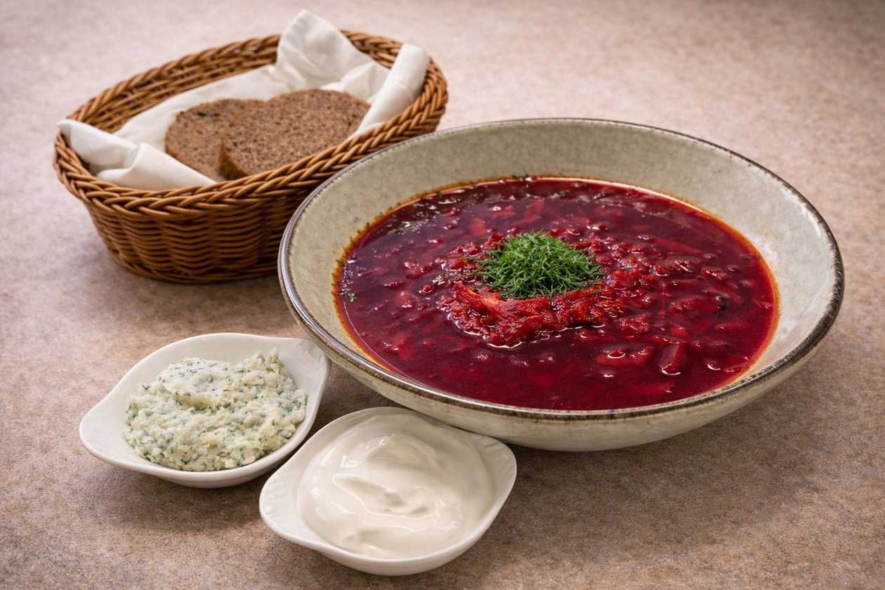 Borsch With Fat Paste