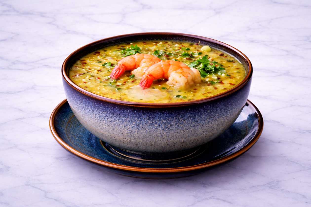 H011 Curry soup with shrimp and cuttlefish